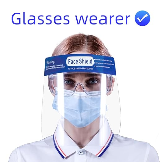ANDX 10 Pack Safety Clear Face Shield Anti Fog Face Shield for Women & Men Protective Face Shields