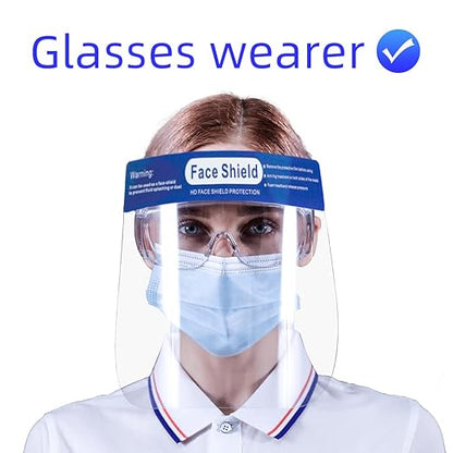 ANDX 10 Pack Safety Clear Face Shield Anti Fog Face Shield for Women & Men Protective Face Shields