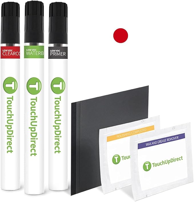 TouchUpDirect RR Ruby Red Metallic Tricoat Compatible with Ford Exact Match Touch Up Paint Brush - Platinum Kit