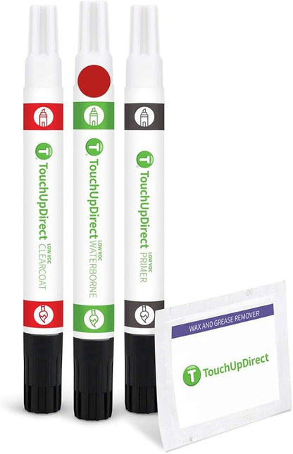 TouchUpDirect E4/F1/6D/M6886/M6470/6470 Vermillion Red for Ford Exact Match Touch Up Paint Combo - Preferred Package