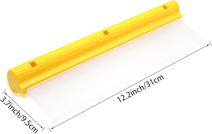 12 Inch Silicone Water Blade Car Squeegee - Pick One-Yellow or Blue Windshield Squeegee, Glass Squeegee, Streak-Free, T-Bar Flexible Fast Drying for Auto Wash, Bathroom, Glass Doors
