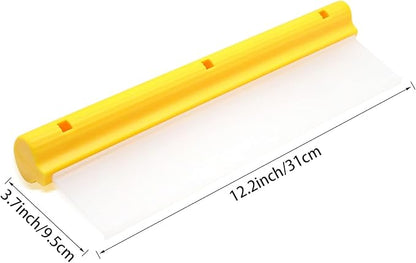 12 Inch Silicone Water Blade Car Squeegee - Pick One-Yellow or Blue Windshield Squeegee, Glass Squeegee, Streak-Free, T-Bar Flexible Fast Drying for Auto Wash, Bathroom, Glass Doors