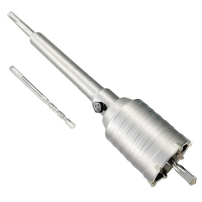 2-1/8" Concrete Hole Saw, 55mm Tungsten Steel Core Bit for Cinder Block, Brick, Rock, Plank Walls for Pipes or mini Split Lines, with SDS Plus Shank and 2 Center Positioning Drill Bits.
