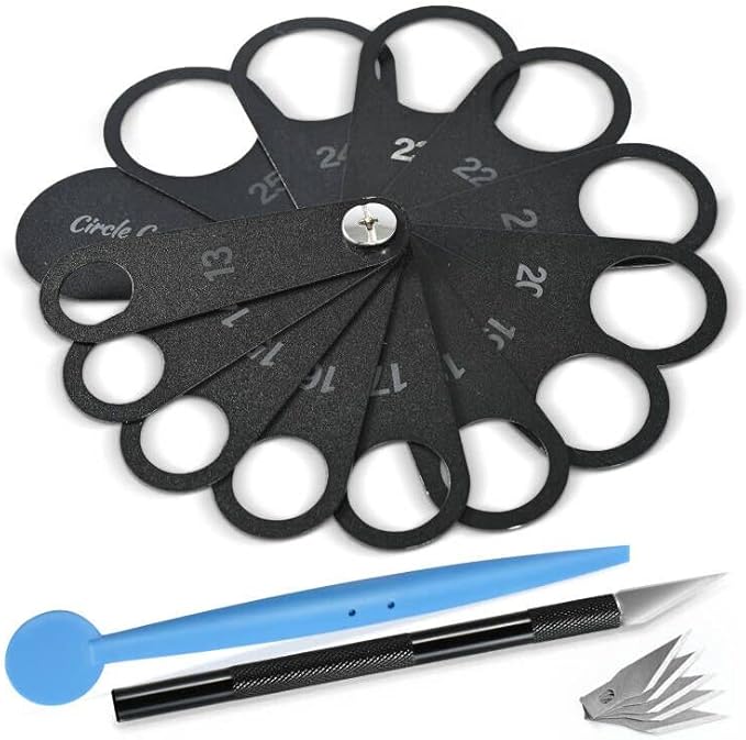 NEWISHTOOL Vinyl Wrap Tool Kit with 13-25mm Circle Template for Parking Sensor Cut, Precision Craft Cutter and Spare Razor Blade, Round Head Micro Squeegee, Car Wrapping Tool for PPF Installing
