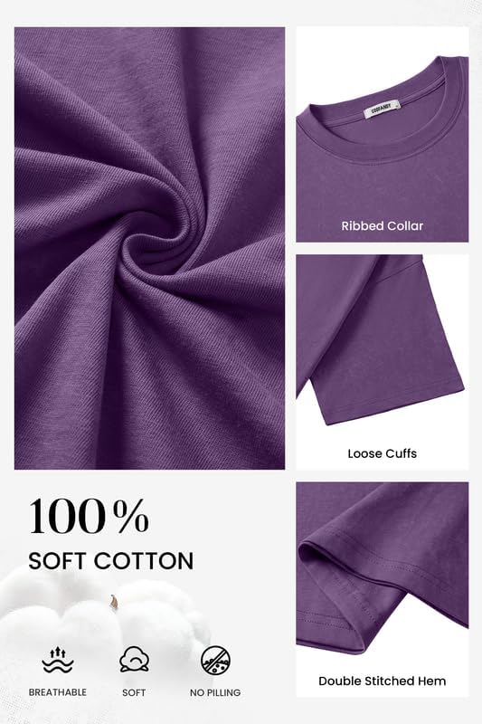COOFANDY Men's Cotton T-Shirts Oversized Shirt Short Sleeves Streetwear Loose Fit Summer Tee Tops Washed Basic Unisex Shirts