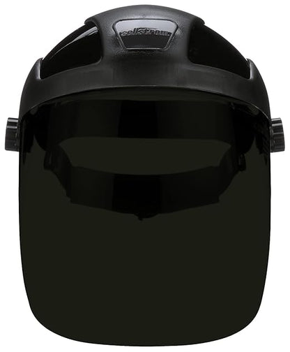 Sellstrom DP4 Face Shield - Lightweight Mask with High Impact Crown & Ratchet Headgear for Work, Grinding, Cutting - ANSI Z87.1 - Anti Fog Polycarbonate Window