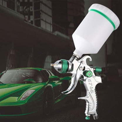 ENDOZER Professional HVLP Spray Gun Set Gravity Feed Air Spray Gun with 1.3, 1.5, 1.8mm Nozzles 20oz 600cc with Gauge for Auto Paint, Primer, Clear/Top Coat & Touch-Up (Not Suitable for Latex Paint)