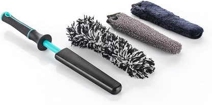 Detail Factory - Wheel Brush Mini with Interchangeable Microfiber Covers - Ultra-Soft Cleaning, Washing and Detailing Wheels, Tires, and Rims - Riptide