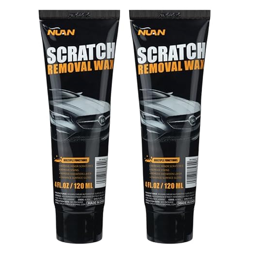 NUAN 2PCS Car Scratch Removal Wax, Universal Premium Polishing Compound for Deep Scratches, 4 fl oz (120 ML), with Sponge and Cloth
