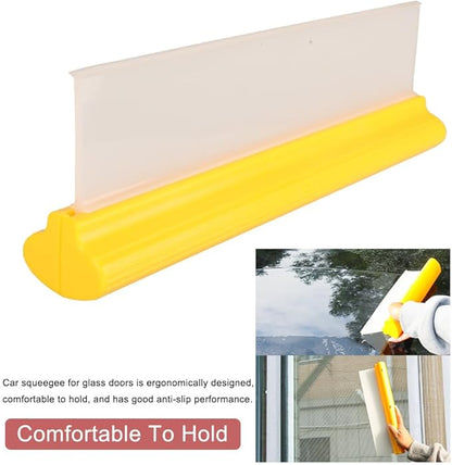 Car Squeegee,12 inch Silicone Automotive Water Wiper for Drying,Flexible Auto T-Bar Water Blade for car, Windshield, Glass, Window, Bathroom(Yellow)