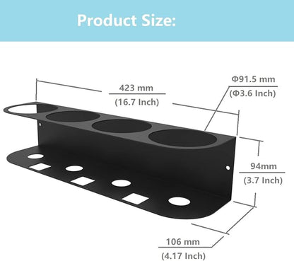 JINGCHENGMEI 4 Spray Bottles Holder, Steel Wall Mount Storage Organizer for All-Purpose at Garage and Home (SBH-4B1Pc)