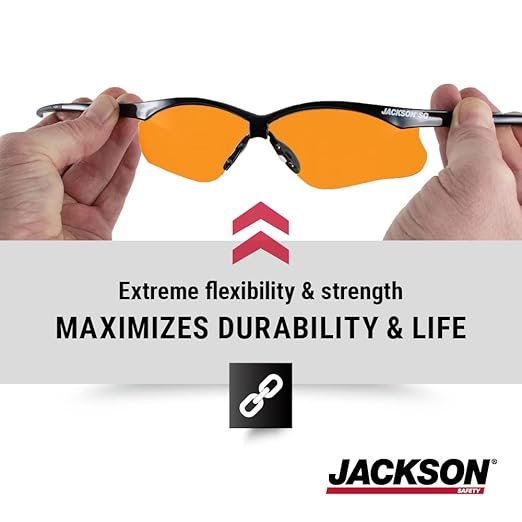 Jackson Safety SG Safety Glasses – Eye Protection for Men and Women – ANSI Z87.1 (Pack of 12)