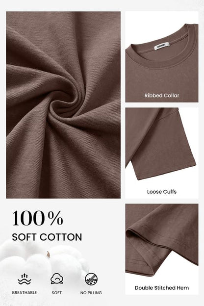 COOFANDY Men's Cotton T-Shirts Oversized Shirt Short Sleeves Streetwear Loose Fit Summer Tee Tops Washed Basic Unisex Shirts