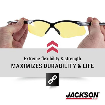 Jackson Safety SG Safety Glasses – Eye Protection for Men and Women – ANSI Z87.1 (Pack of 12)