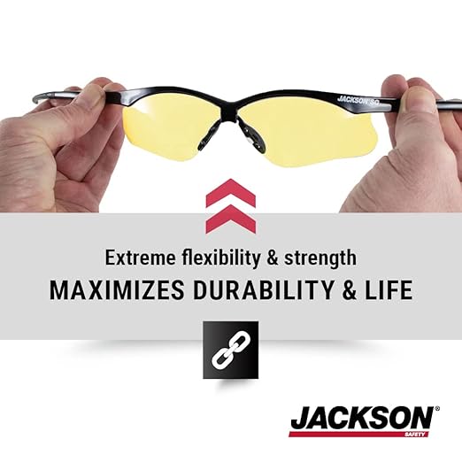 Jackson Safety SG Safety Glasses – Eye Protection for Men and Women – ANSI Z87.1 (Pack of 12)