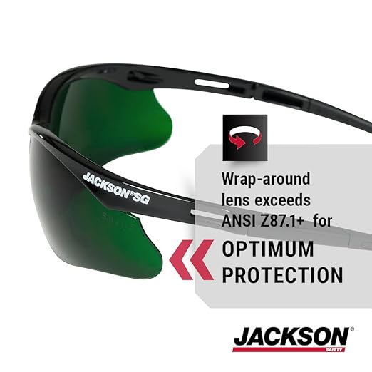 Jackson Safety SG Safety Glasses – Eye Protection for Men and Women – ANSI Z87.1 (Pack of 12)