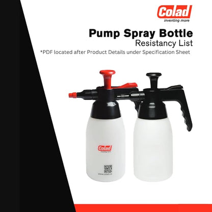 Colad 1000ml EPDM Pump Sprayer (Check Chemical Resistance List for Compatible Chemicals)