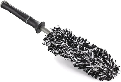 Detail Factory - Wheel Brush Mini with Interchangeable Microfiber Covers - Ultra-Soft Cleaning, Washing and Detailing Wheels, Tires, and Rims - Grey