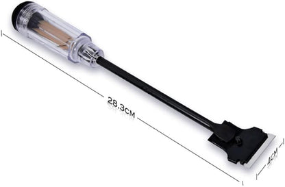 FOSHIO 12" Long Reach Extension Scraper Long Razor-blade Scraper Extra Long Sticker Scraper with 10PCS Double Edged Plastic Razor Scraper Blades and 10PCS Carbon Steel Razor Scraper Blades