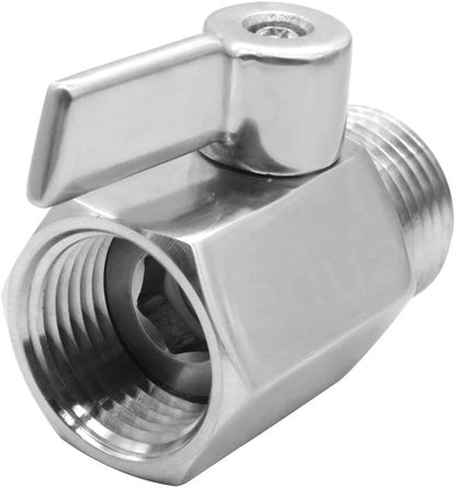 beduan 3/4" Shut Off Valve GHT Thread Stainless Steel Garden Hose Heavy Duty Connector (2 PCS)