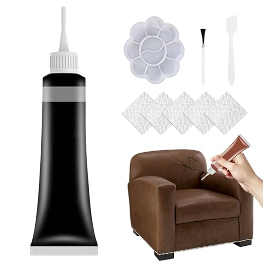 2026 Upgraded Advanced Leather Repair Gel, Multifunctional Leather Repair Kit for Car Seat, Vinyl Repair Kits for Couch Jacket Furniture (Black)