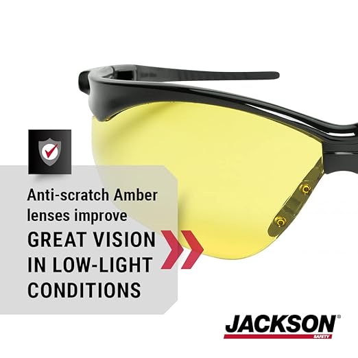 Jackson Safety SG Safety Glasses – Eye Protection for Men and Women – ANSI Z87.1 (Pack of 12)