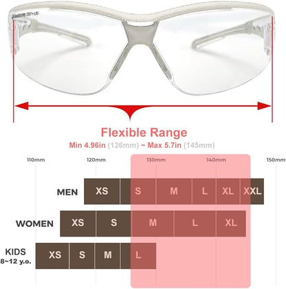 HTS HUNTERSKY Super Flexible Lightweight Anti Fog Wrap-Around U6 Clear Shooting Safety Glasses with ANSI Z87.1 Scratch Resist