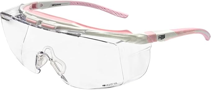 HTS HUNTERSKY HUNTERSKY ANSI Z87 Anti Fog Lab Safety Glasses Fit Over Eyeglasses Up to 1.88 inch 100% UV Protective Goggles