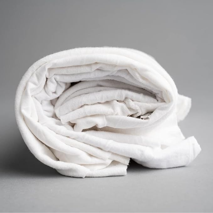 Erie Cotton Recycled White Knit T-Shirt Rags 25lb Box