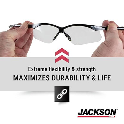 Jackson Safety SG Safety Glasses – Eye Protection for Men and Women – ANSI Z87.1 (Pack of 12)