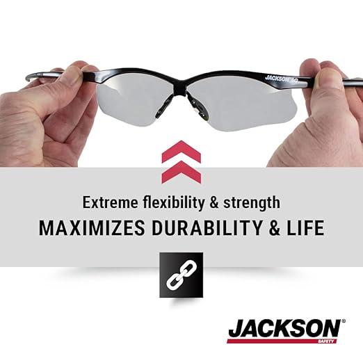 Jackson Safety SG Safety Glasses – Eye Protection for Men and Women – ANSI Z87.1 (Pack of 12)