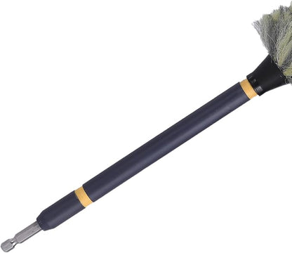 Mr. Detroit - Drill Wheel Brush w/Durable Soft Wool Microfiber Bristls and Steel Shaft for Car Tires, Wheels, Rims, Brakes and Any Other Narrow Spaces| Rim Brush Cleaning Tool w/Non-Scratch Bristle