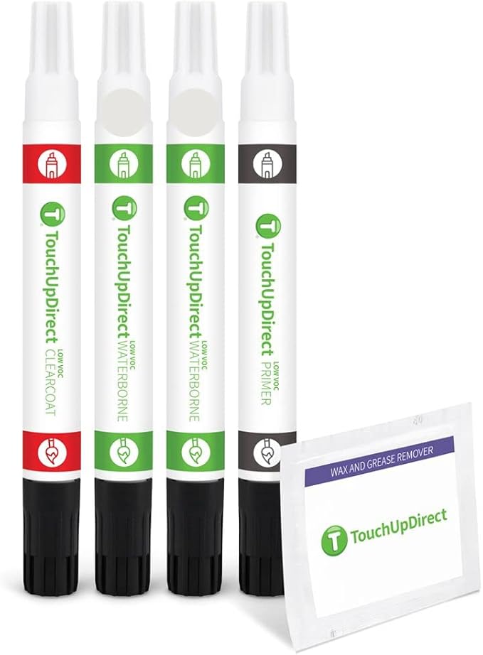 TouchUpDirect AZ/M7446A Star White Metallic Tricoat Compatible with Ford Exact Match Touch Up Paint Combo - Preferred Kit