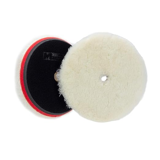 Maxshine 6" Universal Sheepskin Wool Polishing Pad – 100% Sheepskin Wool with EVA Foam & Hook and Loop Backing – Buffing Pad for Polishing, Cutting & Finishing