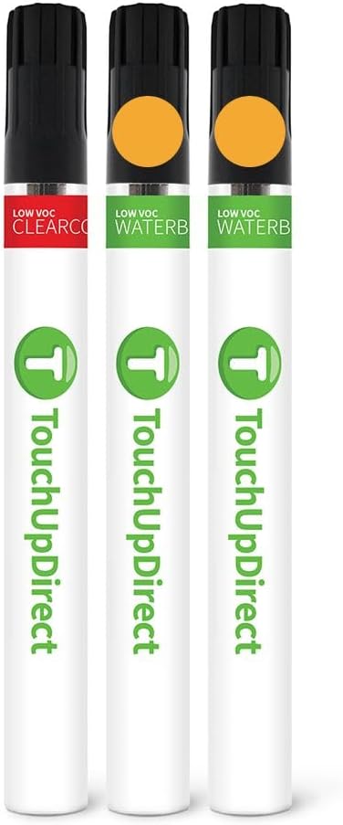 TouchUpDirect SB Cyber Orange Metallic Tricoat Compatible with Ford Exact Match Touch Up Paint Brush - Essential Kit