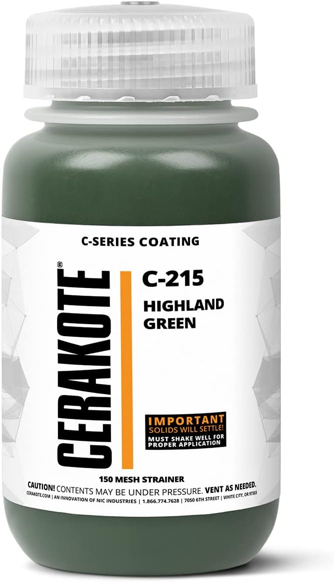 CERAKOTE® (AIR Cure) C-Series Highland Green (128oz) |C-215G|-Our Ceramic Technology Combines Performance with Color on All- Metals, Polymers + More