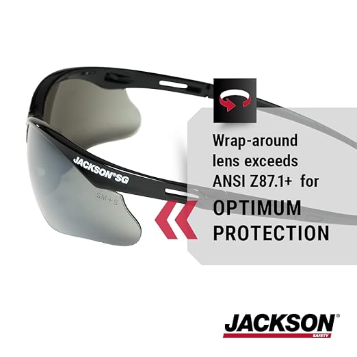 Jackson Safety SG Safety Glasses – Eye Protection for Men and Women – ANSI Z87.1 (Pack of 12)