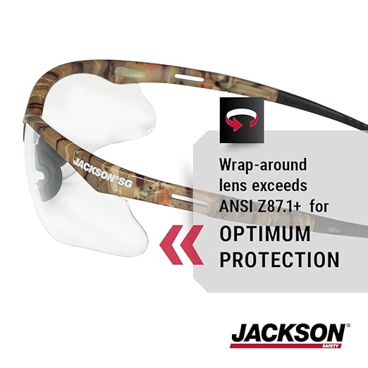 Jackson Safety SG Safety Glasses – Eye Protection for Men and Women – ANSI Z87.1 (Pack of 12)