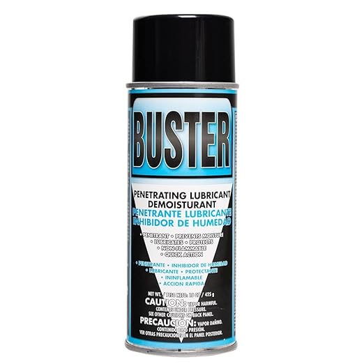 Buster Multi-Purpose Penetrant: Break Free from Corrosion and Rust with Long-Lasting Lubricant, Demoisturant, and Protectant Formula for Tools, Engines, Electrical Equipment, and More.