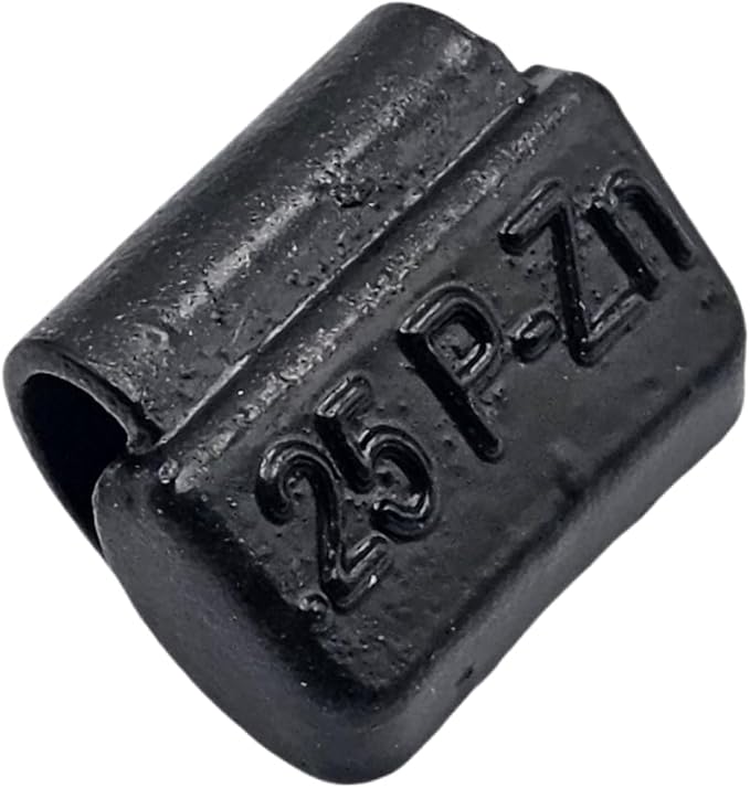 C-HORSE 100Pcs P Series Clip on Wheel Weights Black Coated Assortment for Hammer Type Rim Balancers, 0.25oz, 0.50oz, 0.75oz, 1.0oz, 25pcs for Each Size Fit for Steel Wheel (P Style, 0.25-1)
