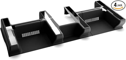 SHINELINERS Front Seat Rail Protectors for Tesla Model Y Juniper 2025-2026, 5-Piece TPE Track Cover Guards, Under Seat Floor Mat Protectors, Black