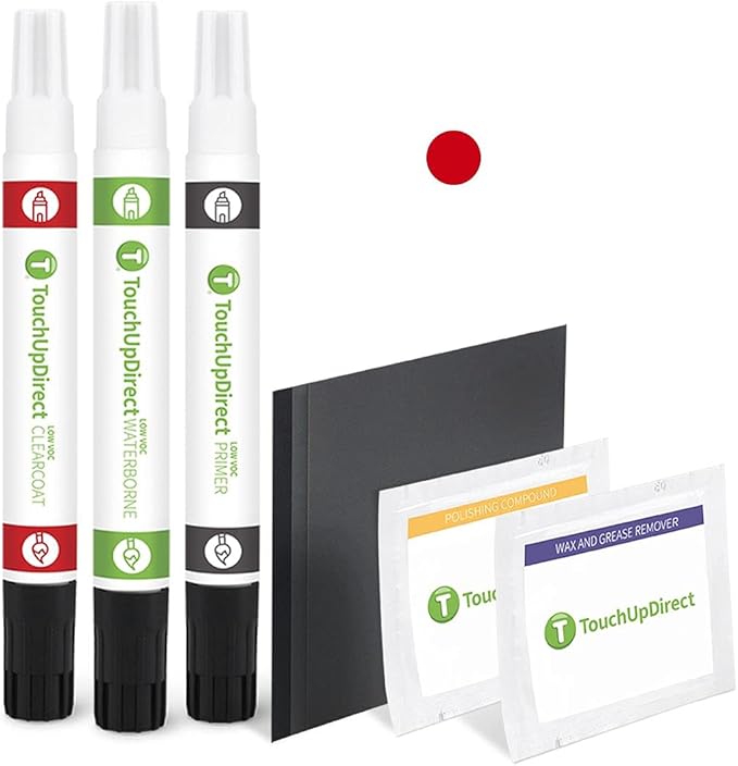 TouchUpDirect RR Ruby Red Metallic Tricoat Compatible with Ford Exact Match Touch Up Paint Combo - Platinum Kit