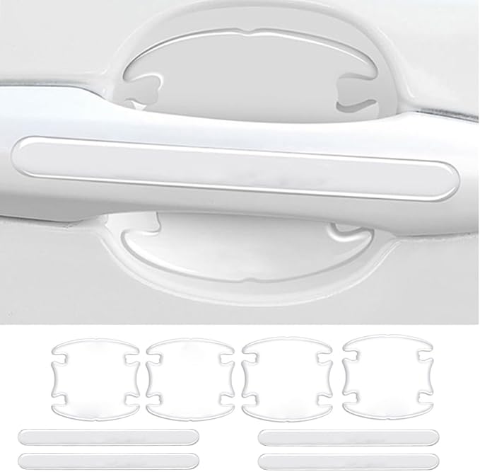 8 Pcs Car Door Handle Protector Sticker, Universal Car Door Handle Protectors for Vehicles Anti-Scratches Guard Stickers Auto Door Handle Protective Film (Transparent)
