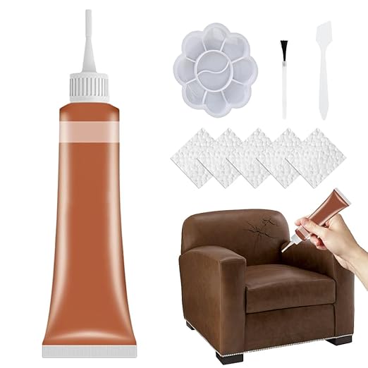 2026 Upgraded Advanced Leather Repair Gel, Multifunctional Leather Repair Kit for Car Seat, Vinyl Repair Kits for Couch Jacket Furniture (Light Brown)
