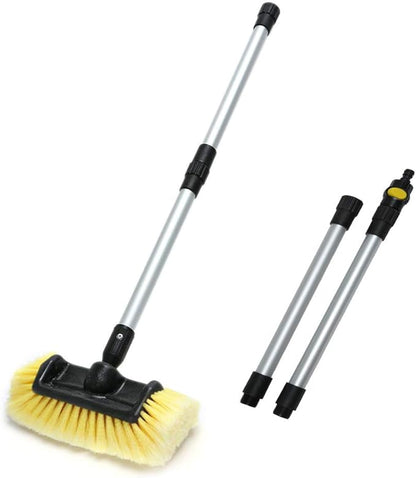 Forgrace 60 Inch Car Wash Brush with Long Handle 12" Soft Bristle Head Flow-Through Heavy Duty Tri-Level Dip Auto Car Exterior Washing Yellow