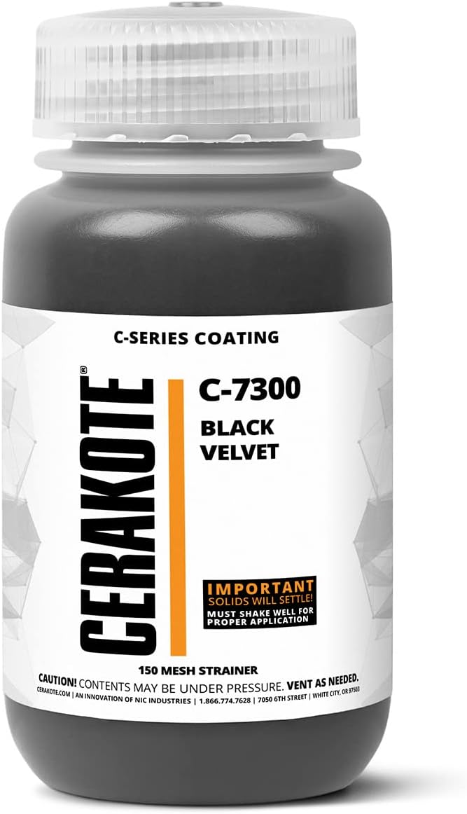 CERAKOTE® (AIR CURE C-SERIES BLACK VELVET (16oz) |C-7300P|-Our Ceramic Technology Combines Performance with Color on All- Metals, Polymers + More