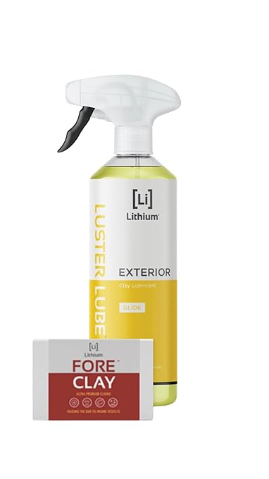 Fore Clay and Luster Lube - Clay Bar Kit, Auto Detailing Clay bar for Cars, Trucks, Boats, Glass and Plastic. Includes Luster Lube Hydrophobic Lubricant.