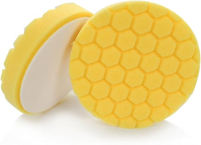 Chemical Guys BUFX_101HEX5 BUFX_101_HEX5 Hex-Logic Heavy Cutting Pad, Yellow (5.5 Inch Pad Made for 5 Inch Backing Plates), 1 Pad Included