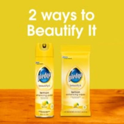 Pledge Multisurface Furniture Polish Spray, Works on Wood, Granite, and Leather, Shines and Protects, Lemon, 9.7 oz (Pack of 2)