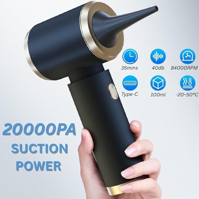 NOVA NXT High Speed Car Vacuum Cleaner 20000PA with Brushless Motor, 50W Cordless Mini Vacuum Cleaner and Air Duster, 2-in-1 Portable High Power Cleaner, Multi-Nozzles for Car, Keyboard, Pet, Office